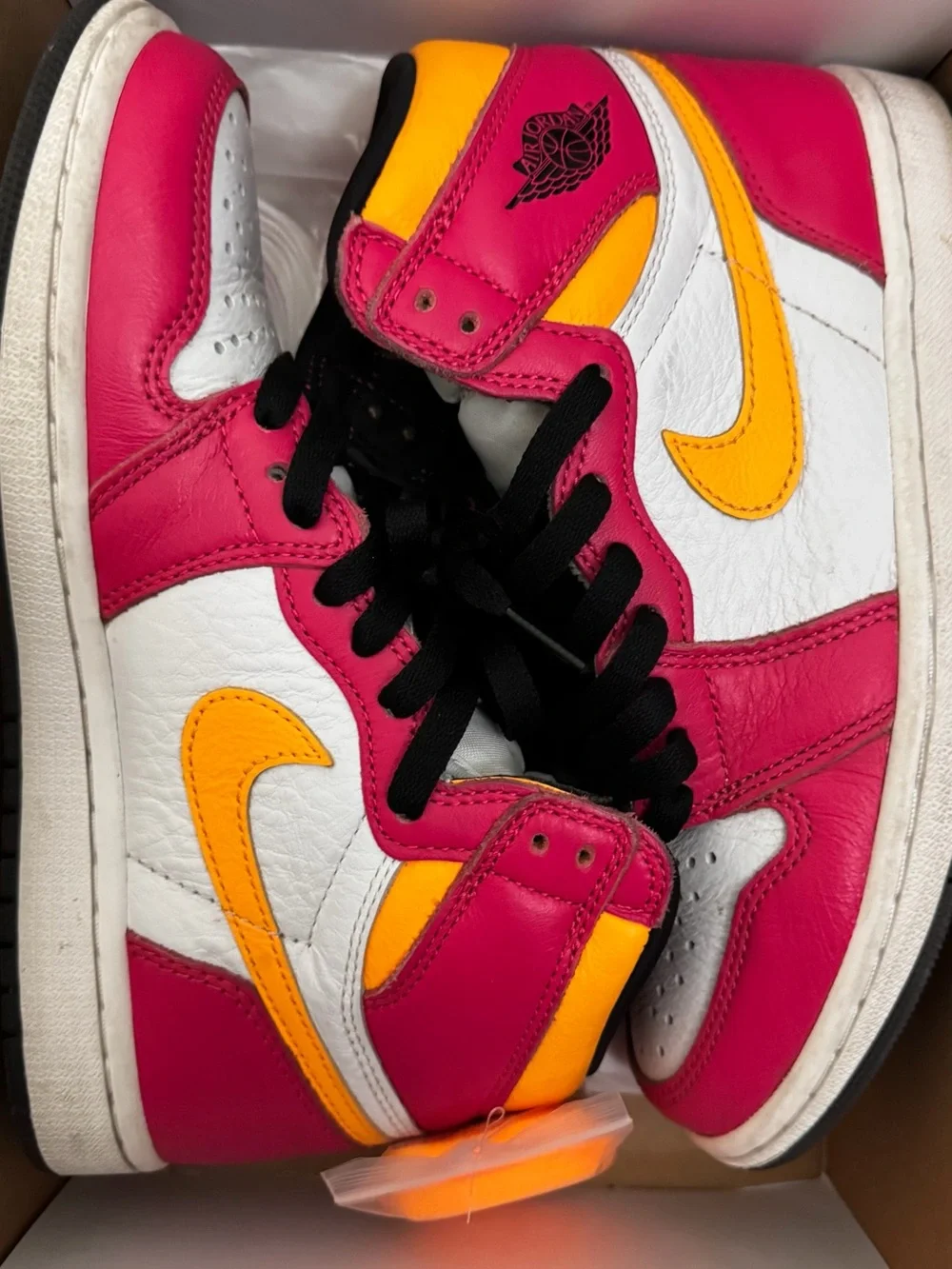 Jordan Retro High Top Sneakers Pink Yellow White Black
